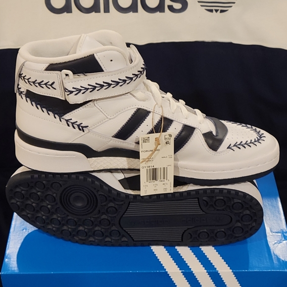 Mens Adidas Forum Mid Navy Size 12 - Picture 6 of 8